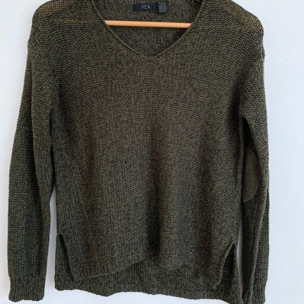 Dark Green V-Neck Sweater Shirt